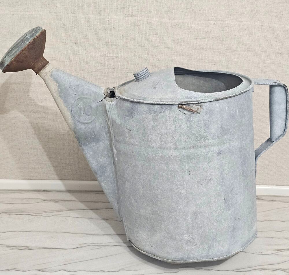 Vintage Galvanized Metal Watering Can With Spout 10 Rustic Garden Yard Decor